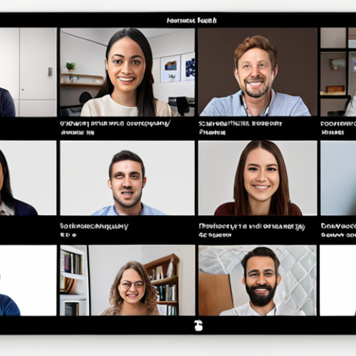 Home 11 **
"A diverse team collaborates remotely, using online tools like Trello and Slack. Show a virtual stand-up meeting with team members in different time zones, communicating effectively despite the distance. Focus on trust and transparency."
**