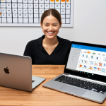 **

Prompt: "A person smiling and relaxed, surrounded by glowing digital devices (laptop, tablet, phone) that are neatly organized with icons representing password managers, task lists, and calendars. The background is a clean, modern workspace. Focus on the feeling of calm and control."

**