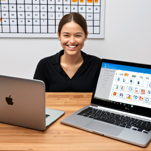Home 6 **
Prompt: "A person smiling and relaxed, surrounded by glowing digital devices (laptop, tablet, phone) that are neatly organized with icons representing password managers, task lists, and calendars. The background is a clean, modern workspace. Focus on the feeling of calm and control."
**