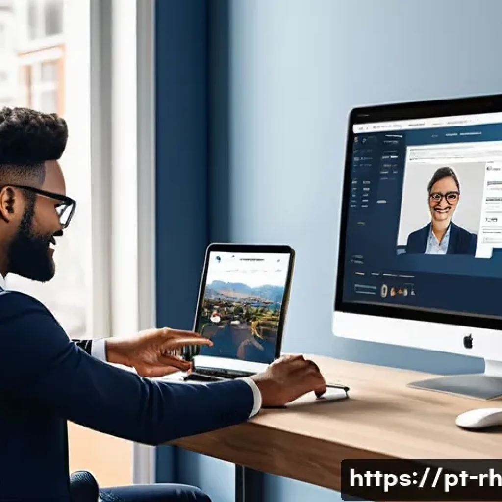 온라인 자원 활용을 위한 전문 커뮤니티 - A vibrant online community scene showing diverse professionals actively engaging in a well-organized...